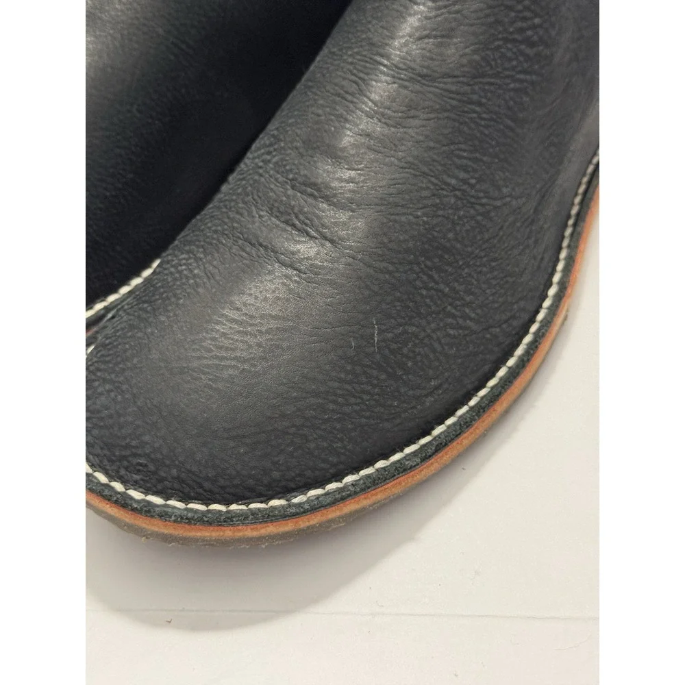 NWOB Davinci Men's Size 10 Navy Blue Leather Handmade Pull On Chelsea Boots